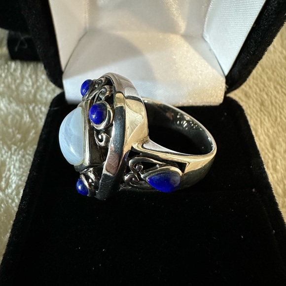 Jay King Lapis and Blue Lace Ring Size 8 - Picture 7 of 8